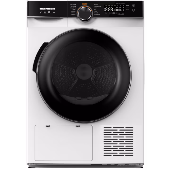 Heinner HHPD-M8K3A++ – компактна сушилня с термопомпа и интелигентен контрол за модерния дом