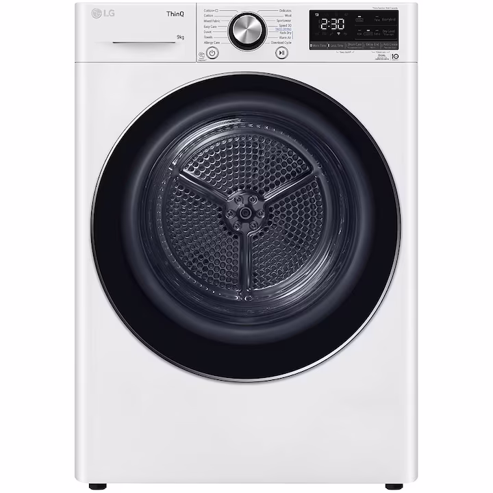 LG RH90V9AV2N – интелигентна сушилня с двойна инверторна термопомпа за прецизно и икономично сушене