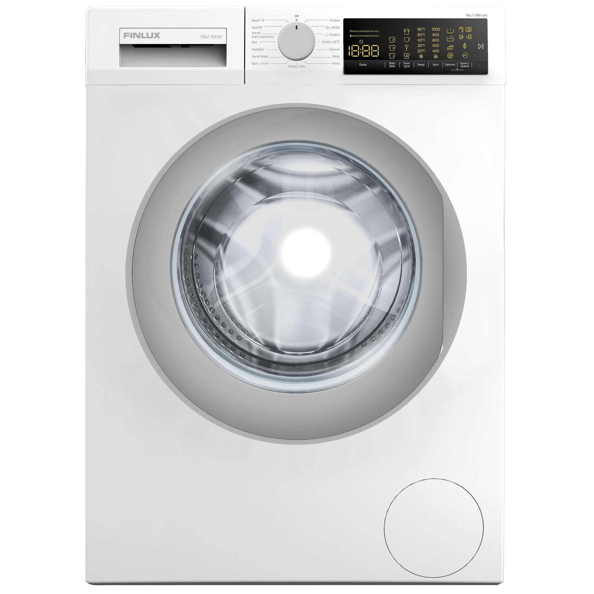Ревю на Перална машина Finlux FXA7 1015W: 1000 об./мин., клас D