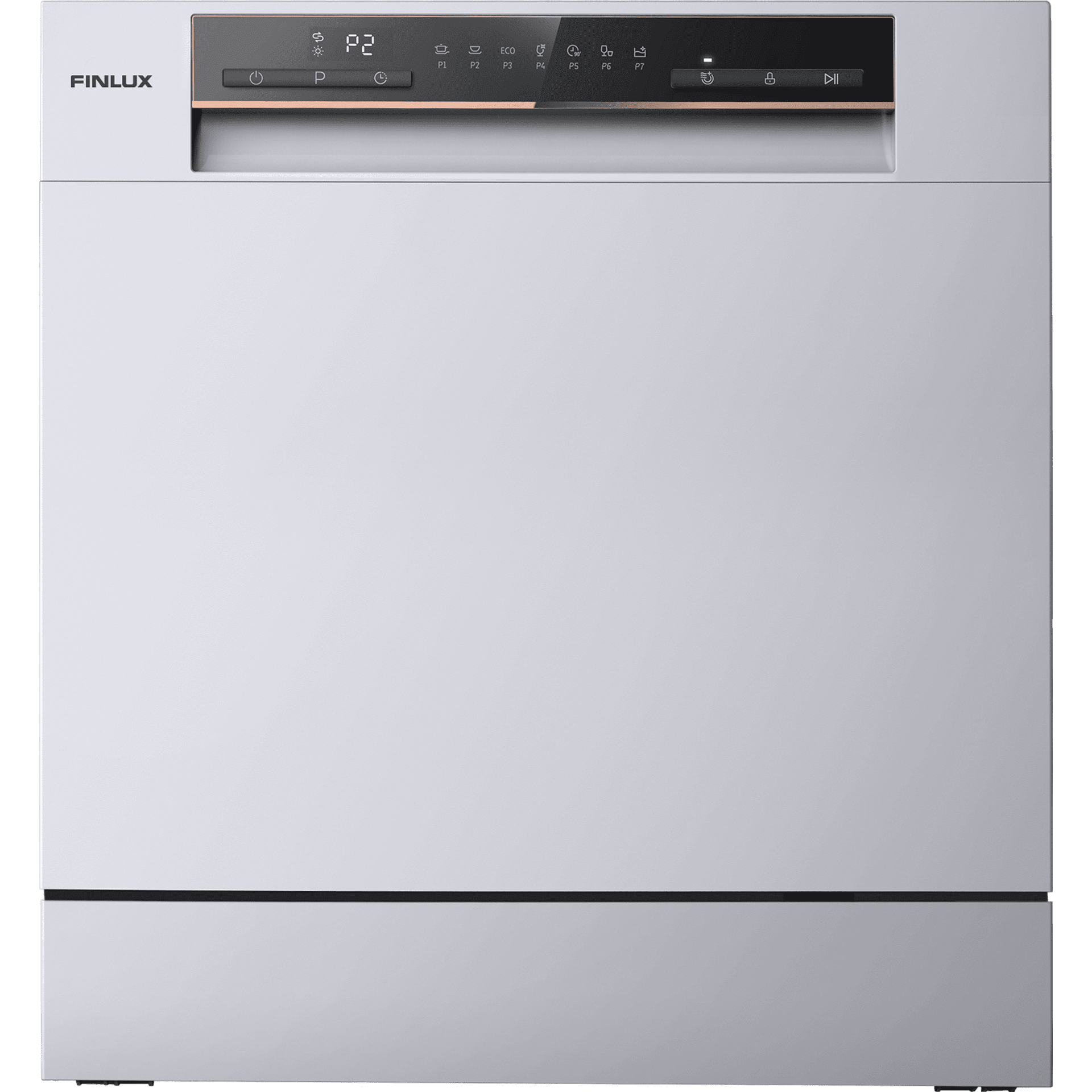 Ревю на Съдомиялна машина Finlux WQP8 SILVER: 8 комплекта, клас F