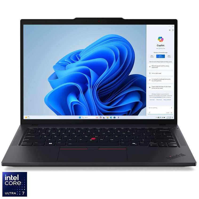 Лаптоп Lenovo ThinkPad T14 Gen 5 (Intel Core Ultra 7 155U, 64GB RAM, 1TB SSD): Класически бизнес ултрабук с огромна памет