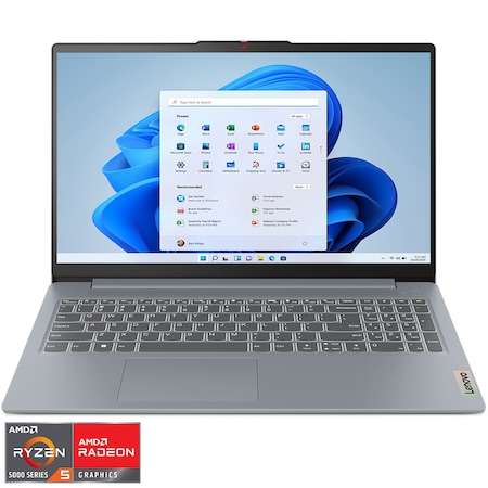 Лаптоп Lenovo IdeaPad Slim 3 15ABR8 (AMD Ryzen™ 5 5625U до 4.3GHz, 16GB DDR4, 512GB SSD, AMD Radeon™ Graphics, Arctic Grey): Надежден избор за учене, работа и забавление