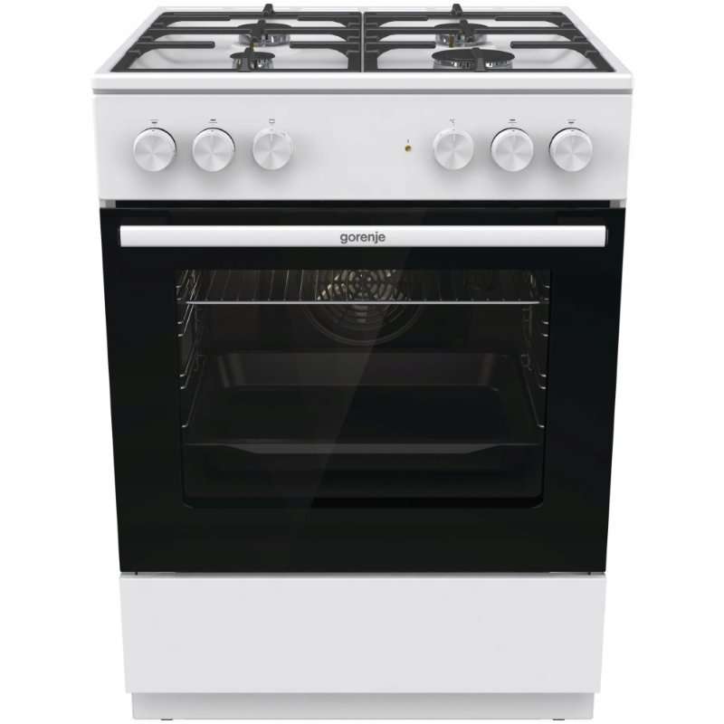 Газово-електрическа готварска печка Gorenje GK6A40WFFM, 4 котлона, бяла, 60x60x85см