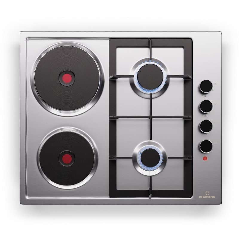 Електрически и газов котлон Klarstein MultiChef 4, 4 зони за готвене, инокс, 58x50x8см
