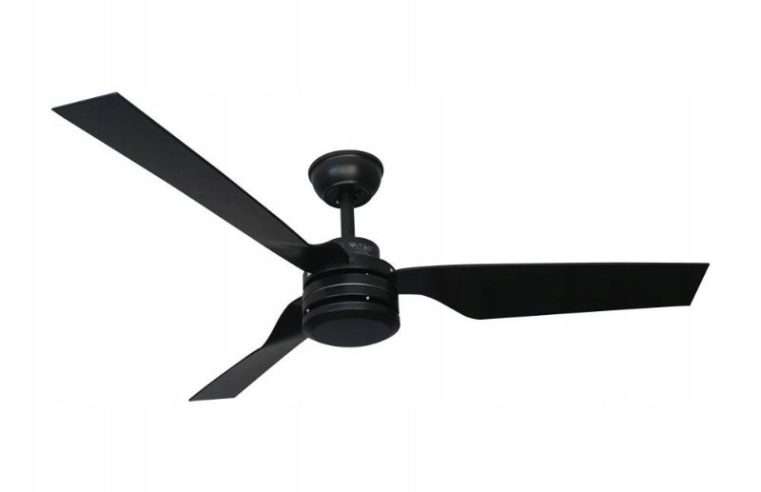 Вентилатор за таван V-TAC VT-6552-3, 65W, с RF дистанционно, 3 перки, черен, 130см