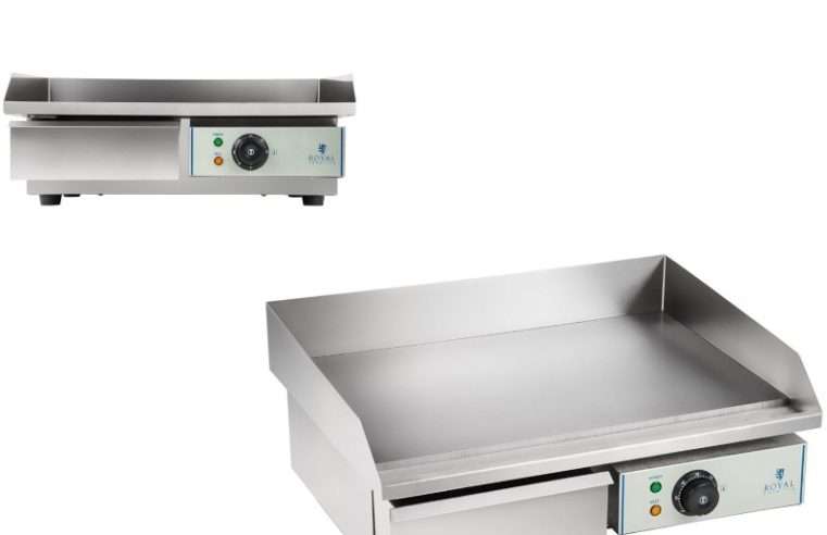 Електрически грил Royal Catering RCEG-55, чугунена плоча 12мм, 3000W, 35×55см, с контейнер за мазнина