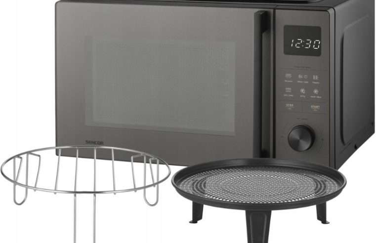 Микровълнова фурна Sencor 6025BK, 25л, функция грил и фритюрник с горещ въздух, тъч контрол, LED дисплей