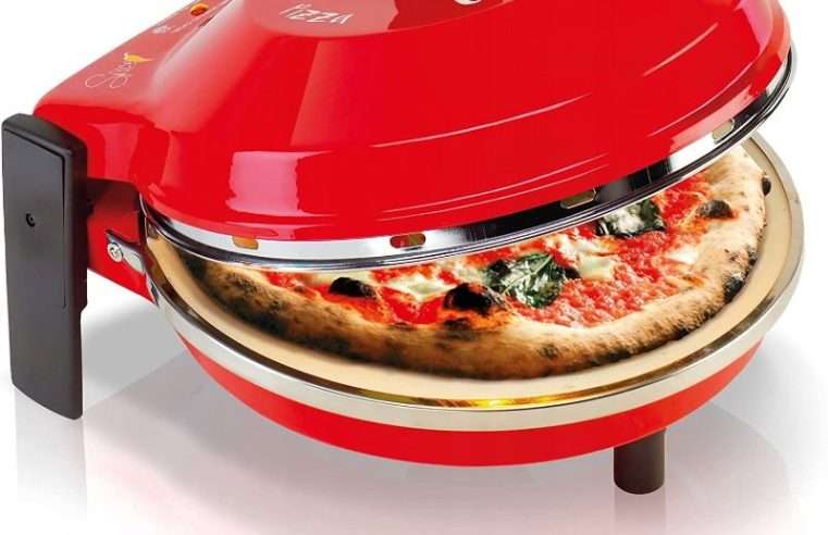 Фурна за пица Spice Caliente, шамотна плоча O32 см, 2 x 1200W, до 400 °C, инокс, включва електронна книга с рецепти, 1 бр.