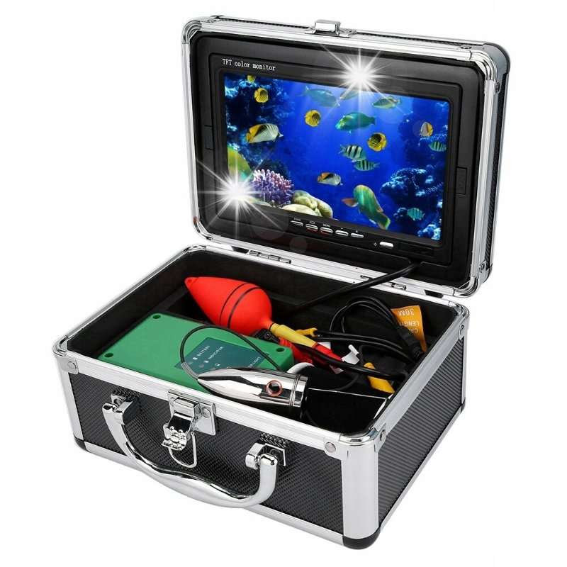 Камера за подводен риболов 7″, 1000TVL, 30м с DVR, корпус, монитор, батерия, сенник
