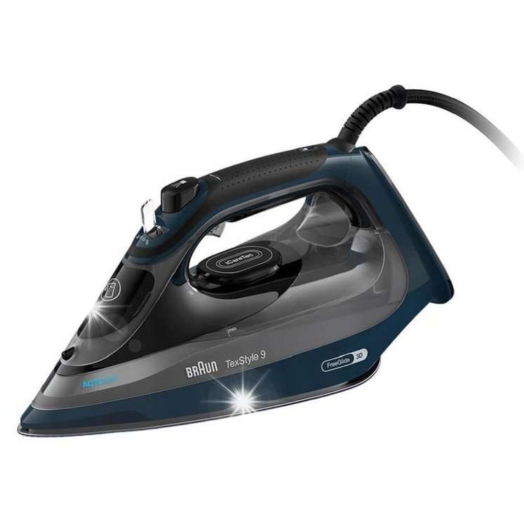 Ютия Braun TexStyle 9, 3200W, FreeGlide 3D, 260g/min, черно-синя