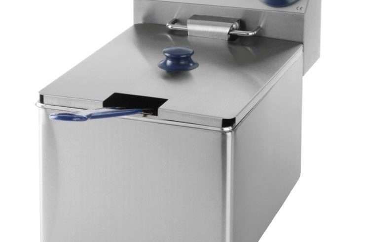 Фритюрник Hendi Blue Line, 2×3500 W, 2×8 л, регулируема температура до 190 °C, термостат, сребрист