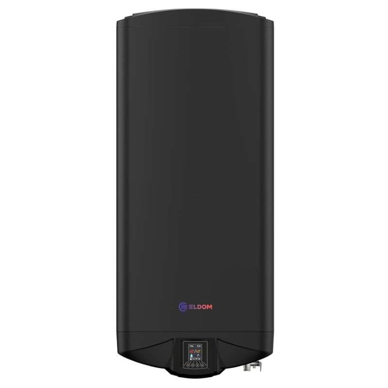 Плосък бойлер Eldom 80л., DU080FW-B, Wi-Fi, 3.3 kW, два водосъдържателя, двупозиционен монтаж, черен мат
