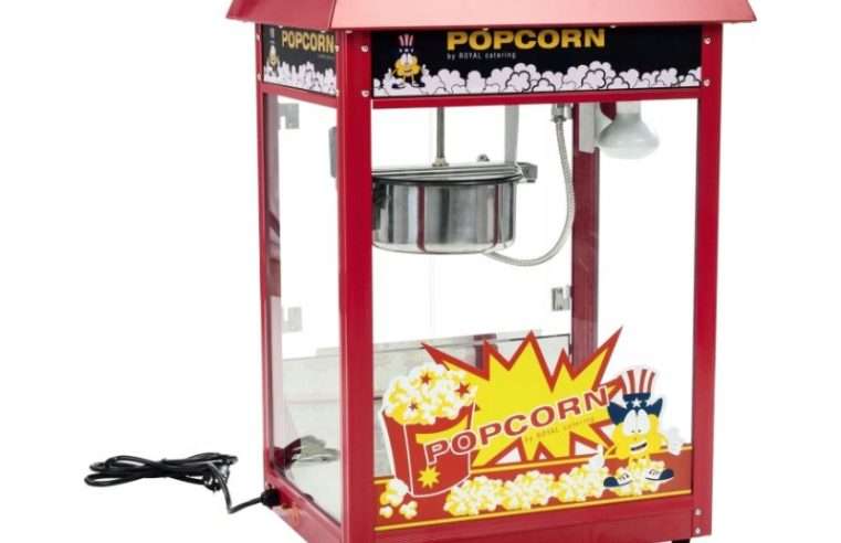 Машина за пуканки Royal Catering RCPR-16E, 1600W, ретро дизайн, червена, пълен комплект