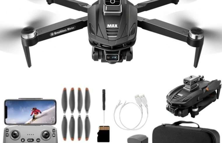 Дрон V168 MAX, AjieQaQ®, 8K двойни камери с висока разделителна способност, GPS, 5G дистанционно управление с дисплей, Интелигентно избягване на препятствия и оптичен поток, безчетков мотор, 360° заснемане, Планиран маршрут, Дълготрайна батерия 3000mAh
