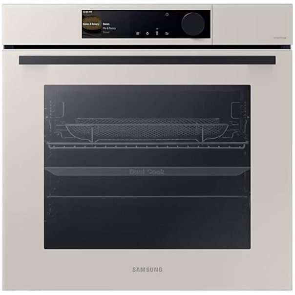 Фурна за вграждане BeSpoke Samsung NV7B6665IAA/U2, Електрическа, 76 л, Каталитично самопочистване, Грил, Dual Cook, Wi-Fi, Air Fry, Бежов