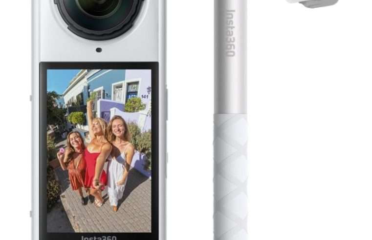 Insta360 X5 On Go Bundle, камера 360° 8K, стабилизация FlowState, AI за ниска осветеност, батерия 3ч, сменяеми лещи, сатенено бяло