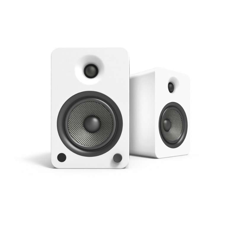 Комплект 2 активни високоговорителя Kanto YU6 Matte White, 100W RMS, Bluetooth aptX, високоговорители Kevlar
