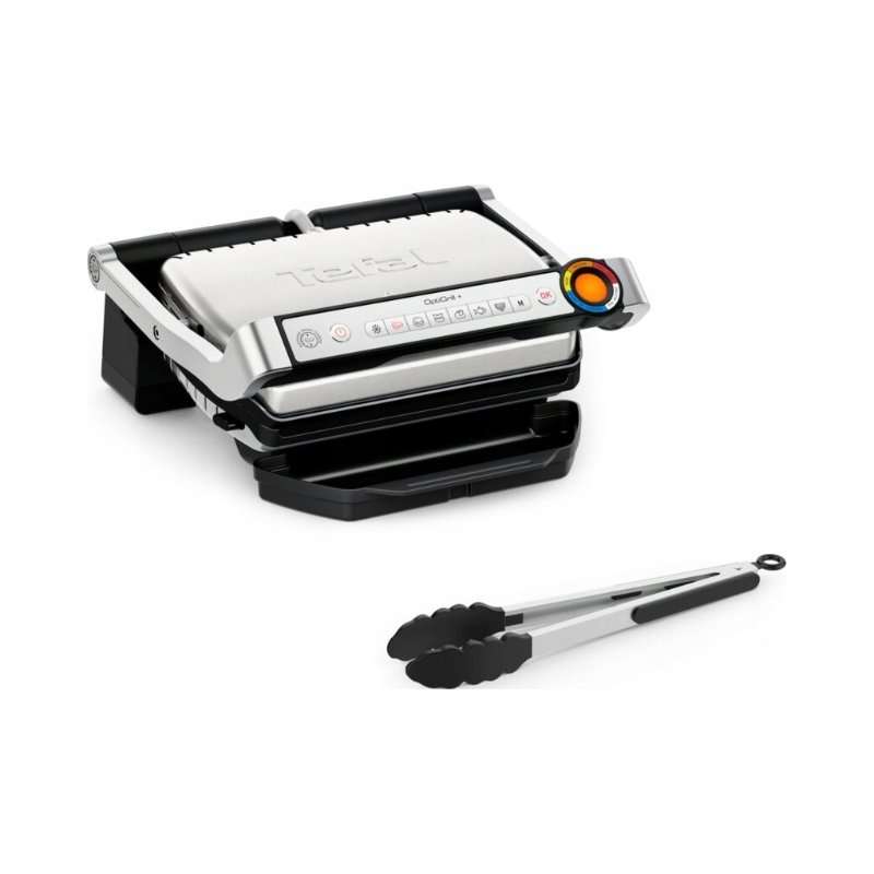 Електрически грил Optigrill+ 2000 W, 600 cm2, 6 автоматични програми, сребрист, 30×20 cm
