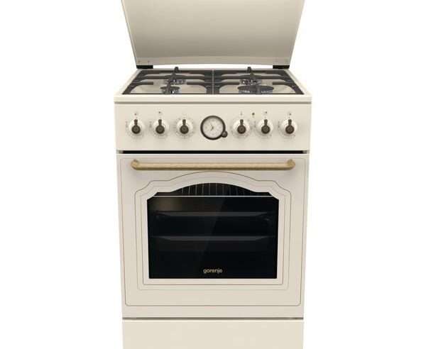 Печка GORENJE GKS5B70CLI, 4 котлона, Газова, Електрическа, L 50 см, Бежова