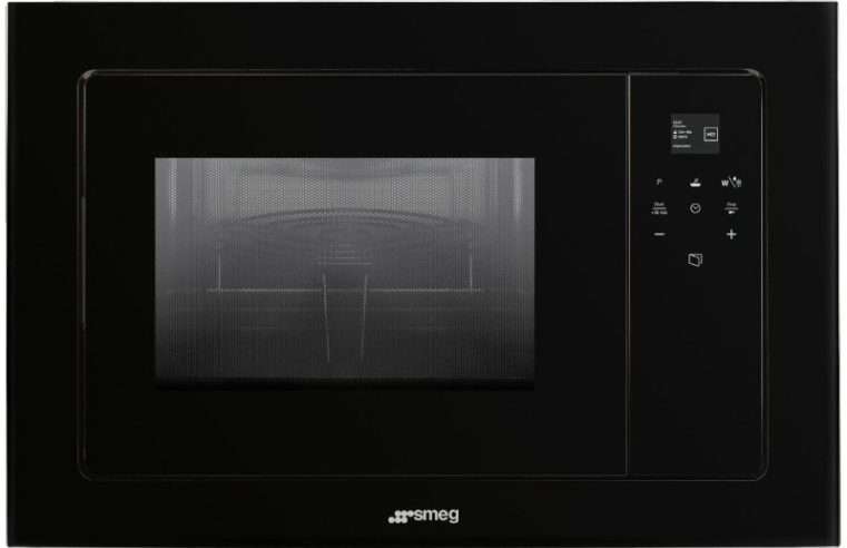 Микровълнова фурна за вгражданe Smeg FMI120B3, 20 л, 800 W, Черна