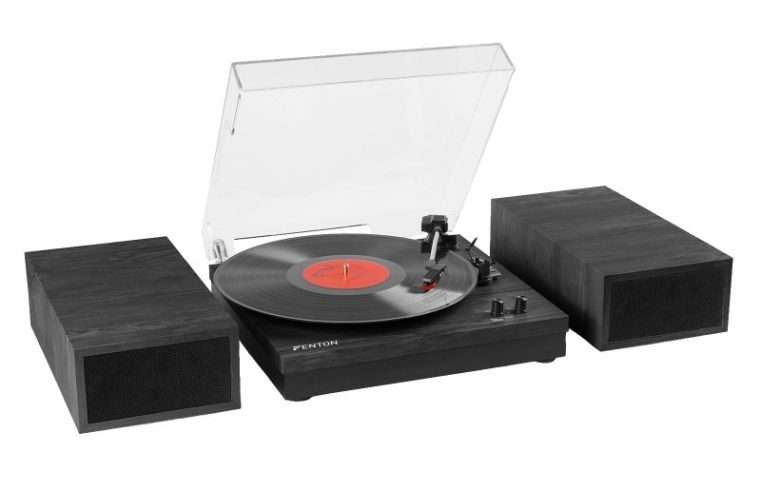 Грамофон Fenton RP165B с Bluetooth и високоговорители 100W, черен, 31.5x33x10см