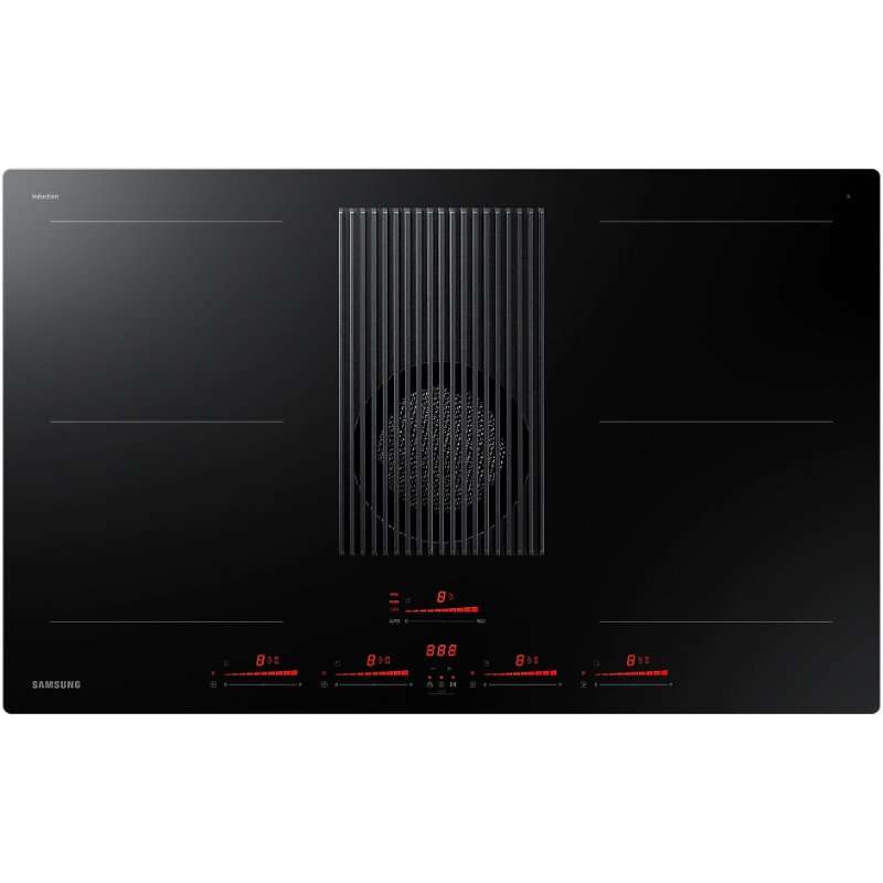 Плот за вграждане Infinite line Samsung NZ84T9747VK/UR, Индукция, Dual Flex Zone, Вграден абсорбатор, 575 м3/ч, Клас A+, 83 см, Черен