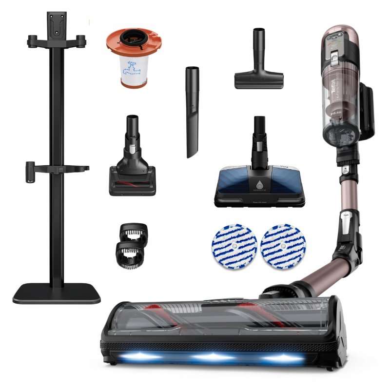 Вертикална безжична прахосмукачка Tefal X-Force Flex 16.60, мощност 780W, автономност 55 минути, син цвят, пълен комплект