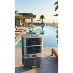 JUMBO 120L въздушен охладител, дебит 11000 m³/h, 350W, сив, резервоар 120L, 4D охлаждане, SWING, автоматично водоснабдяв