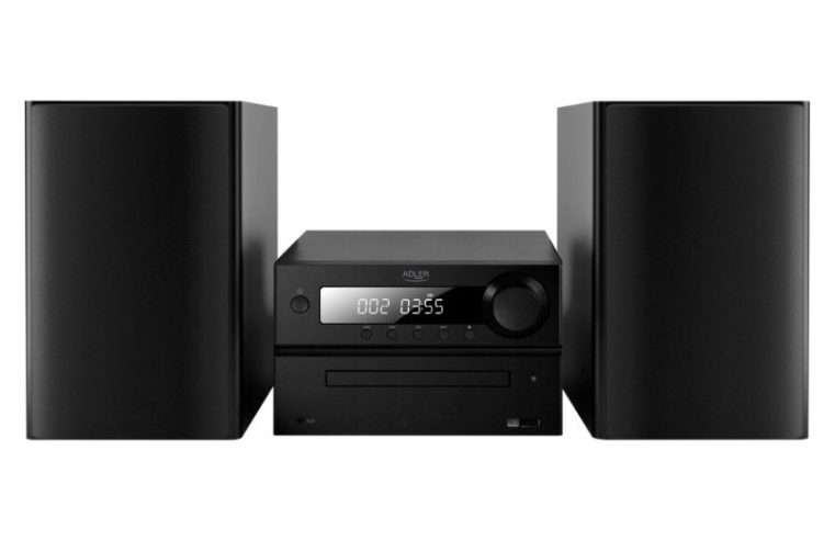 Hi-Fi аудио система ADLER AD 1917, Bluetooth 5.3, CD/USB/FM радио, 50W RMS (2x25W), с дистанционно управление и AUX IN, Черна