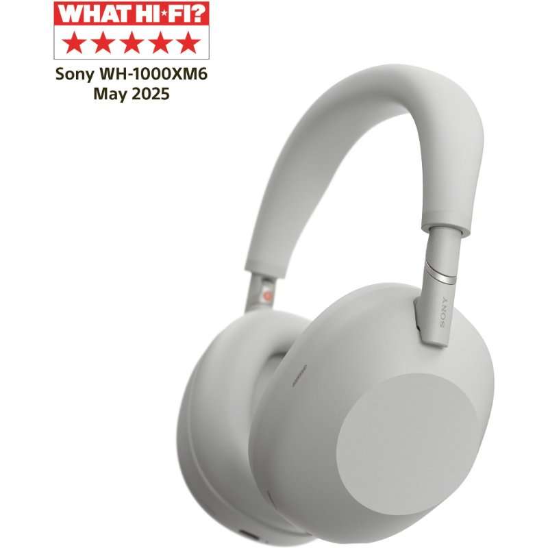 Слушалки Over the Ear Sony WH-1000XM6S, Wireless, Bluetooth, Hi-Res Audio, Noise cancelling, Автономия 30 часа, Микрофон, Alexa и Google Assistant, Сгъваем дизайн, Сребрист