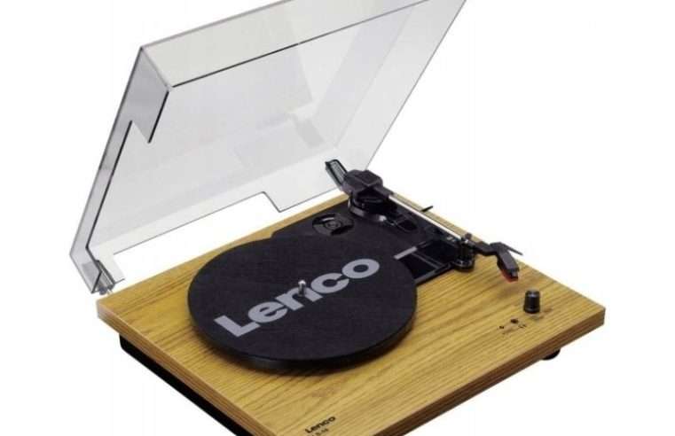 Грамофон Lenco LS-10, двоен високоговорител, кафяв, 10.5×32.8×31.5см