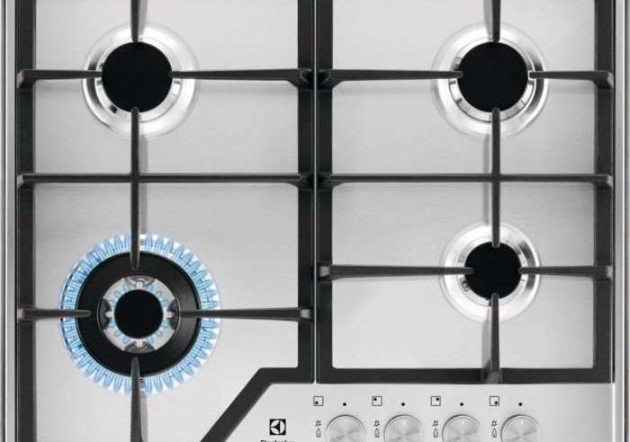 Вграден газов котлон Electrolux EGS6436SX, 4 горелки, 8,8 kW.