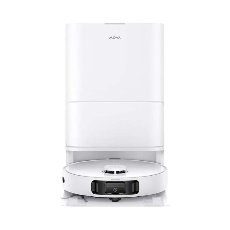 Робот прахосмукачка Mova E40 Ultra, 19000 Pa, автоматично изпразване, бял, 35x35x9.7 см