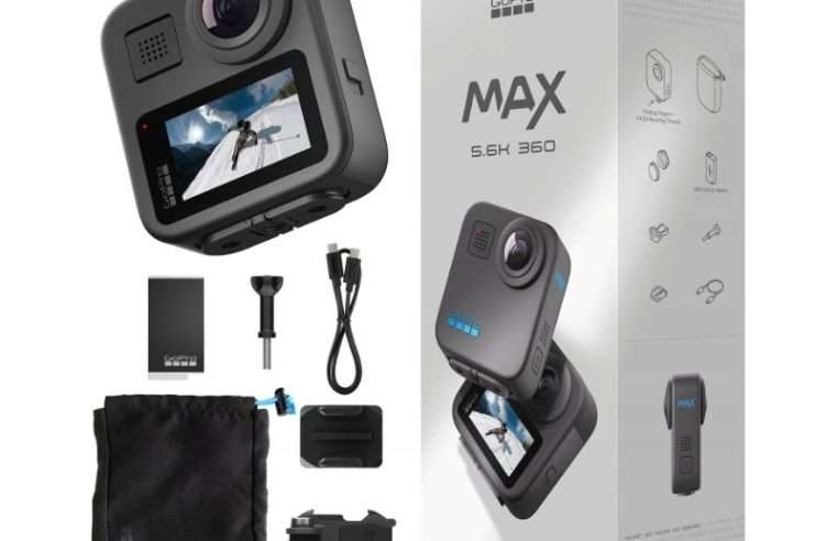 Видеокамера 360 GoPro MAX, екшън камера, 5.6K 360, стабилизация HyperSmooth, батерия Enduro 1600mAh, Черна, 1 бр.