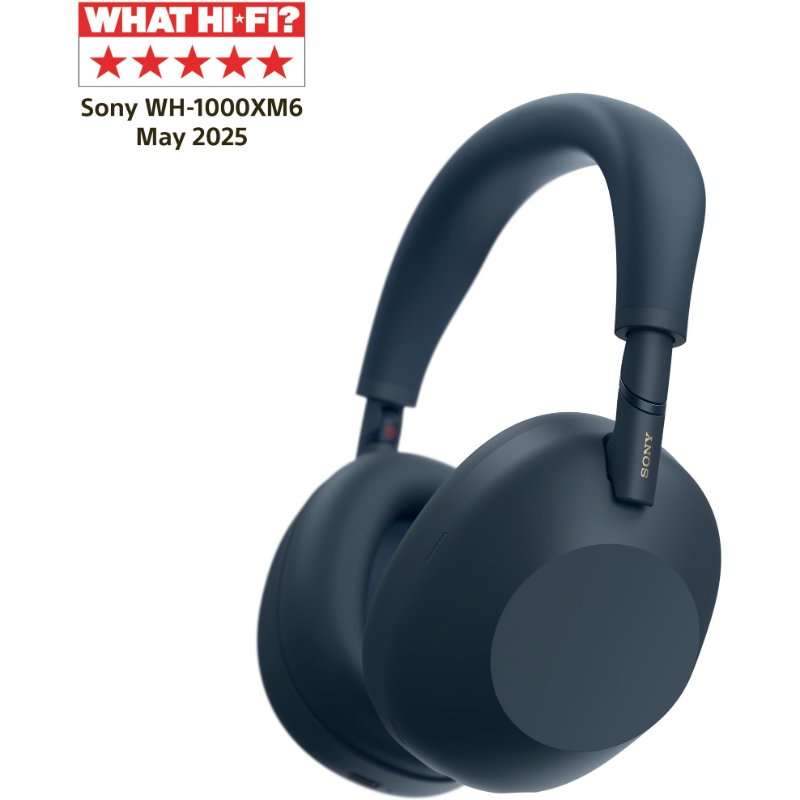 Слушалки Over the Ear Sony WH-1000XM6L, Wireless, Bluetooth, Hi-Res Audio, Noise cancelling, Автономия 30 часа, Микрофон, Alexa и Google Assistant, Сгъваем дизайн, Син