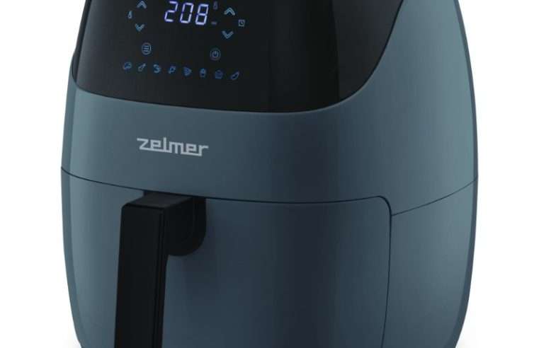 Фритюрник без мазнина (air fryer) Zelmer ZAF5502G, 1500W, 8 програми, регулиране на температурата 80-200°C, кошница с незалепващо покритие, черен, 5 л