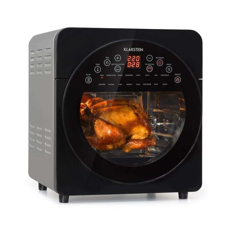 Фритюрник с горещ въздух Klarstein AeroVital Easy Touch, 1700W, 14 литра, 16 програми, черен, размери 33x38x37cm, пълен комплект