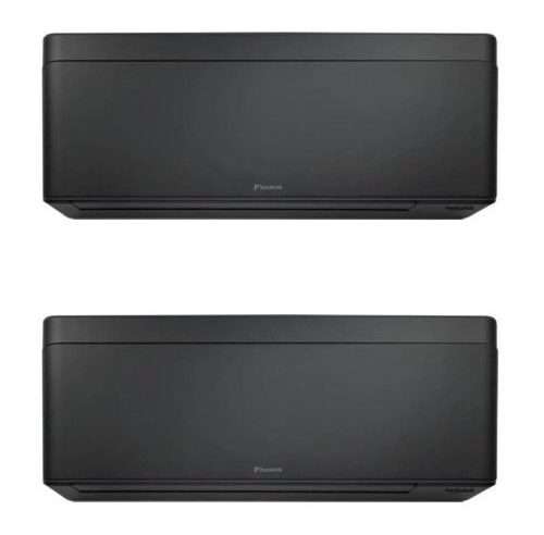 Двоен сплит климатик Daikin Stylish с две вътрешни тела, едно 7000 BTU и едно 12000 BTU черни, FTXA20