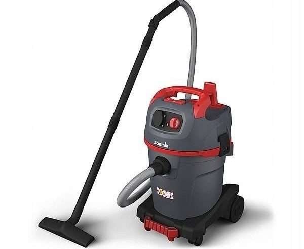 Индустриална прахосмукачка Starmix NSG uClean, 32 л, 1400 W, червена, 39x37x63,5 см, включен комплект аксесоари