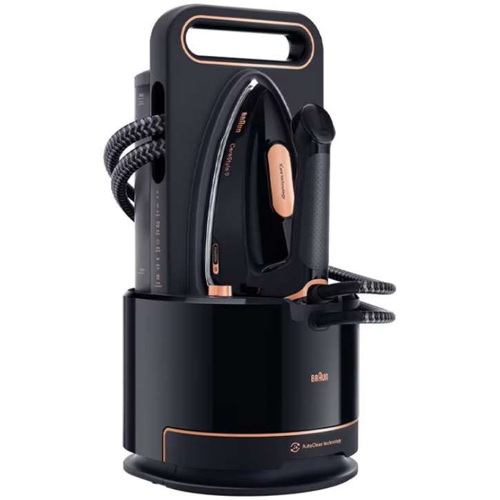 Гладачна станция Braun CareStyle 9 IS9090BK, 2700W, 9 бара, Променлива пара 190 гр/мин, Пароструйка 750 гр/мин, Сваляем 2 л резервоар, AutoClean, AutoSteam, iCare, FreeGlide, EloxalPlus плоча, Автоматично изключване, Черен