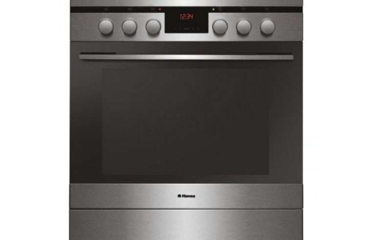 Готварска печка Hansa FCMX69215 на ток и газ, 65L, LED дисплей, Steam Cleaning, Инокс