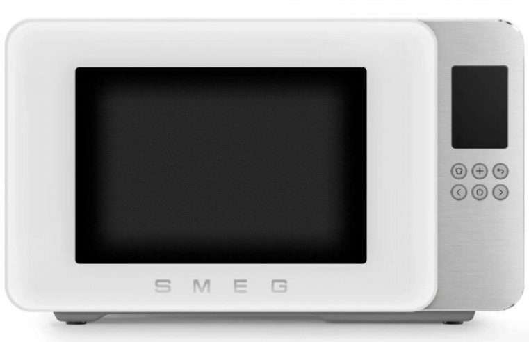 Микровълнова фурна с грил 4в1 SMEG Collezione MOC01WHMEU, 1900W, 29 л, 18 програми, Плавно затваряне, Звуков сигнал, LCD, Бял мат
