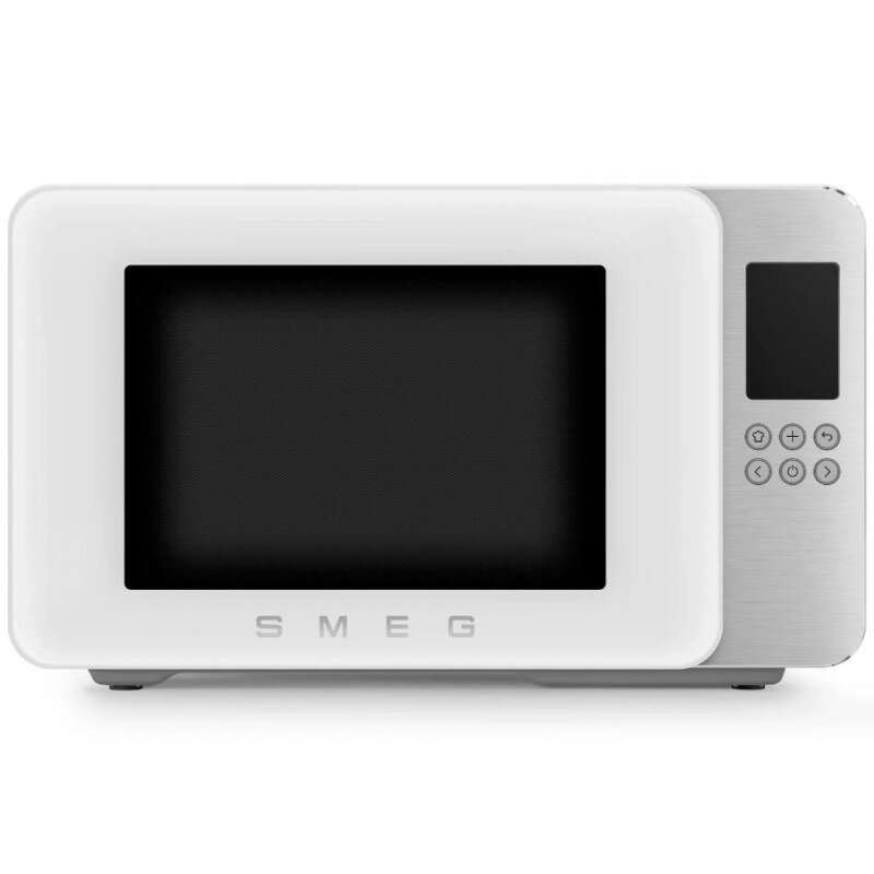 Микровълнова фурна с грил 4в1 SMEG Collezione MOC01WHMEU, 1900W, 29 л, 18 програми, Плавно затваряне, Звуков сигнал, LCD, Бял мат