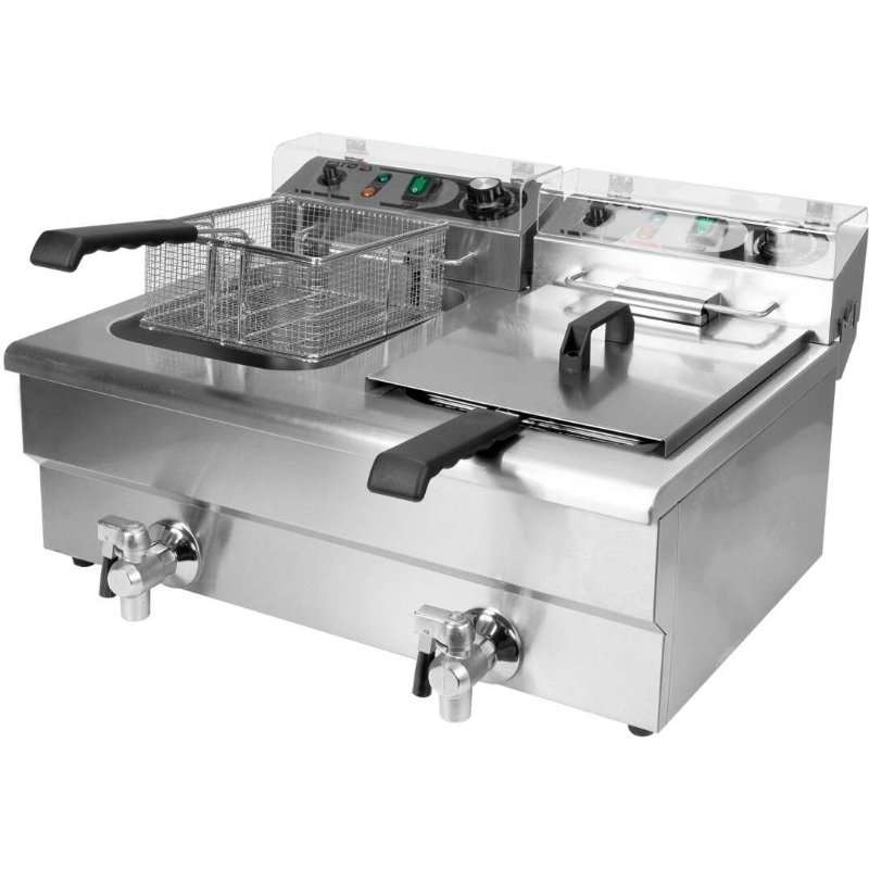 Двоен електрически фритюрник с вентил Yato YG-04634, 2x 12L / 2x 16L