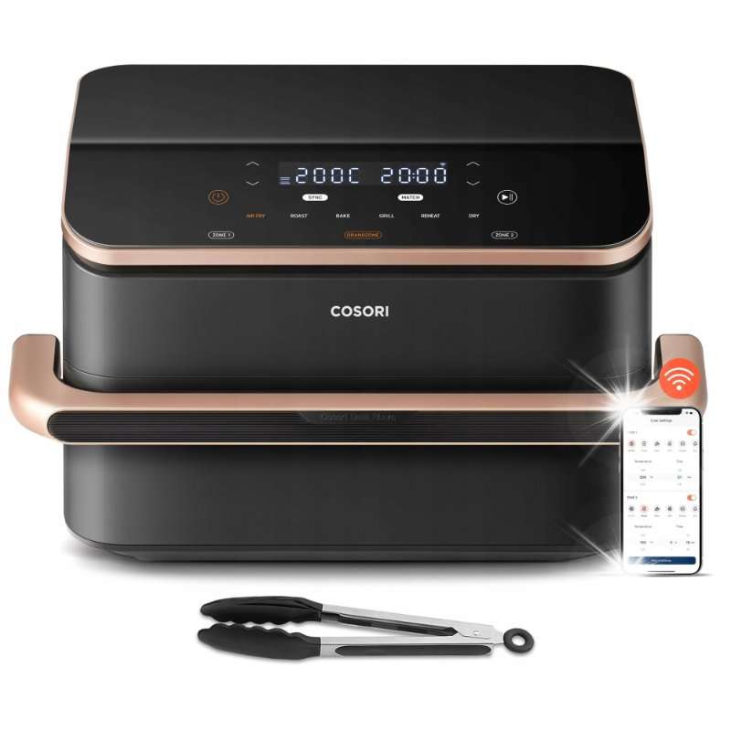 Фритюрник COSORI 10L, 2800W, 6 функции за готвене, черен, размери 51,7×33,3×31,2cm