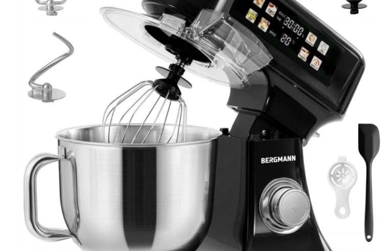 Кухненски робот Bergmann TC001, 6L, 3500W, черен, с везна и нагряване на купата