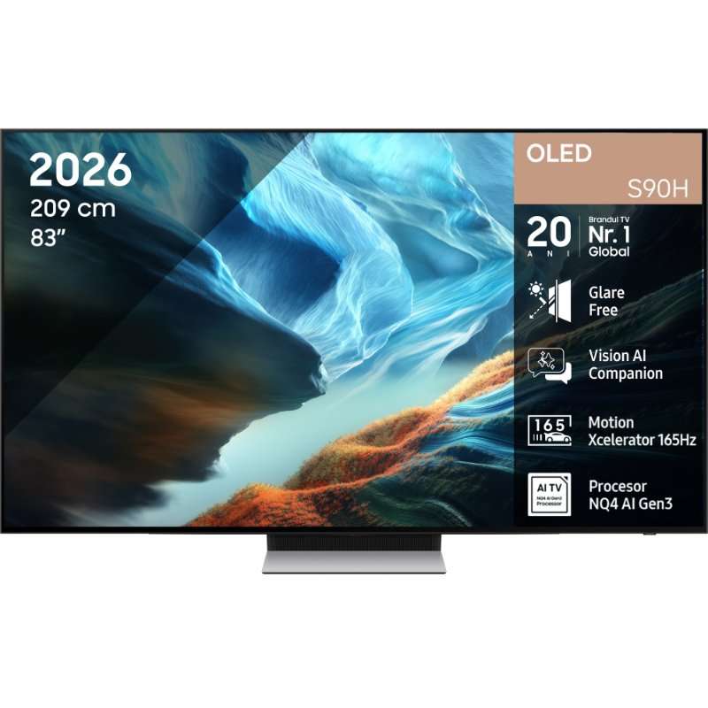 Телевизор SAMSUNG OLED 83S90H, 83″ (209 см), Smart, 4K Ultra HD, 165 Hz, Клас F (Модел 2026)