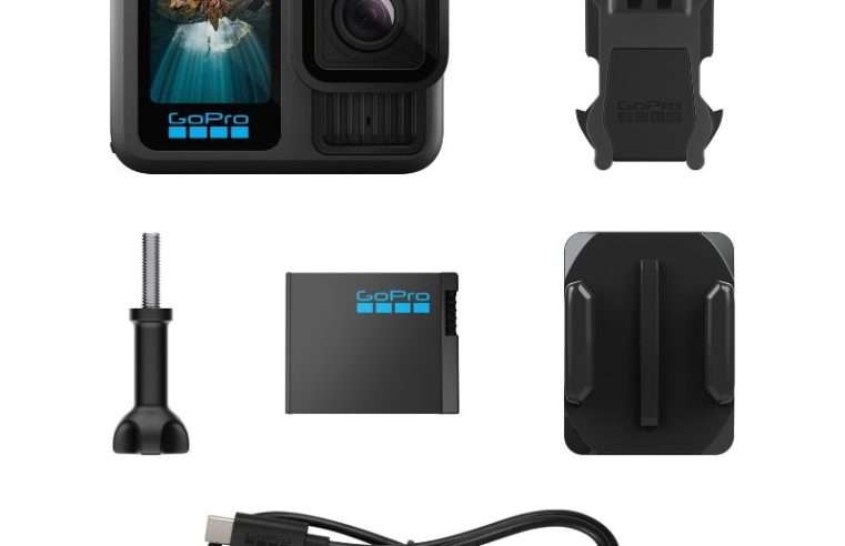 Спортна камера GoPro HERO13 Black, екшън камера, 5.3K60/4K120/2.7K240 видео, 27 Mpx снимки, стабилизация HyperSmooth 6.0, GPS, водоустойчивост 10 м, черна