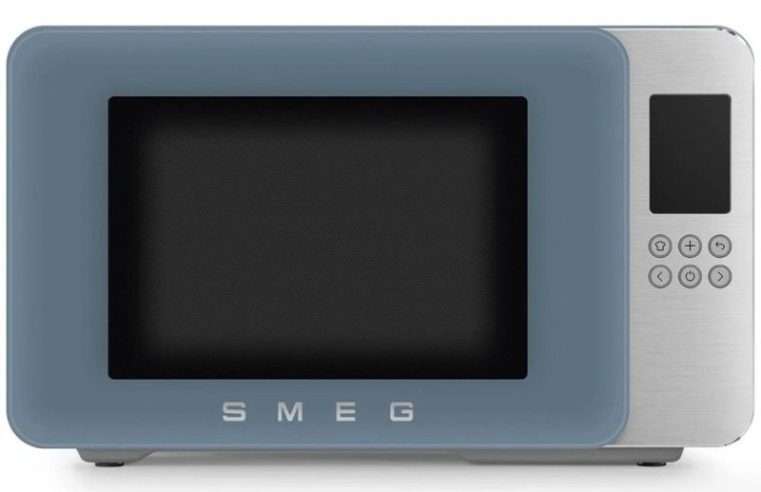 Микровълнова фурна с грил 4в1 SMEG Collezione MOC01SBMEU, 1900W, 29 л, 18 програми, Плавно затваряне, Звуков сигнал, LCD, Син