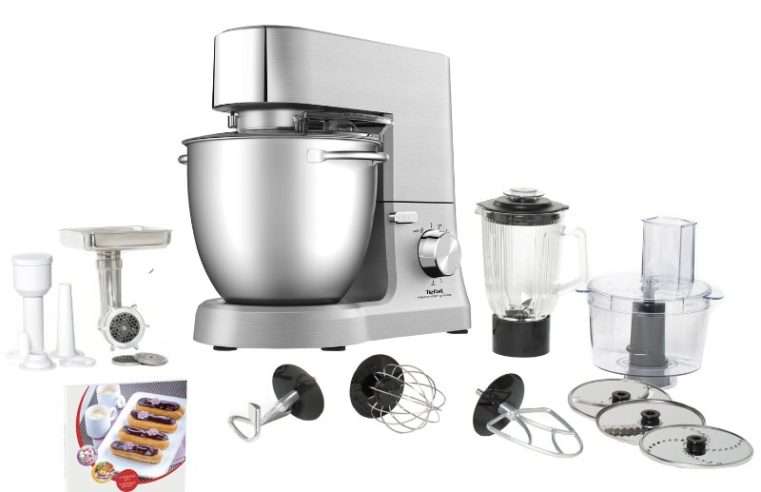 Кухненски робот Tefal Masterchef Grande QB813D38, 1500 W, 8 скорости, Купа 6,7 л, Капацитет на пасатора 1,4 л, 6 аксесоара, Сребрист
